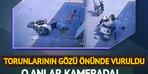 Torunlarının önünde başından vuruldu